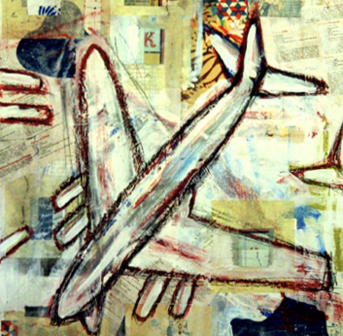 oil painting on canvas with collage
